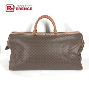 Celine Macadam Logo Travel Bag Leather Boston Brown